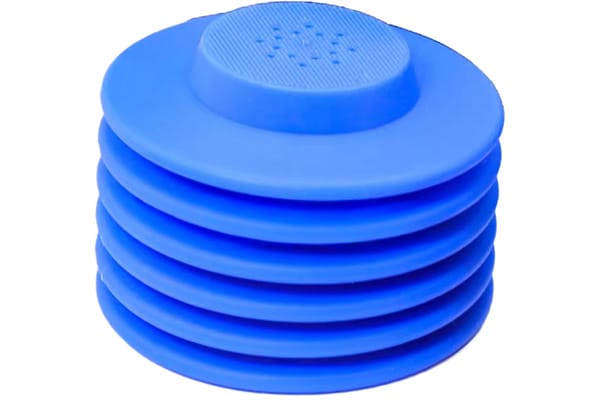 Soufflet industriel en silicone bleu avec finition Soft-Touch